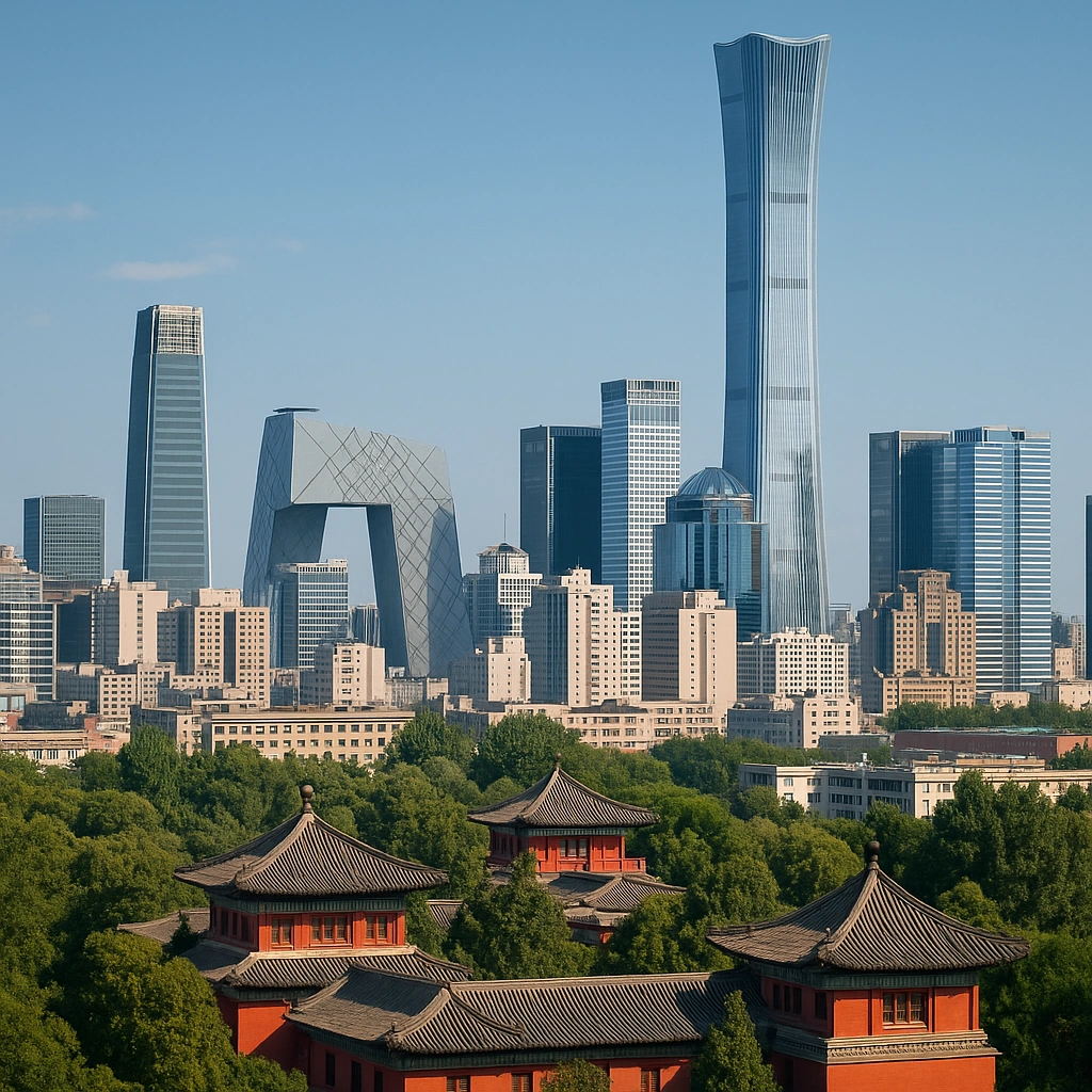 China GDP growth 2025 economic skyline Beijing